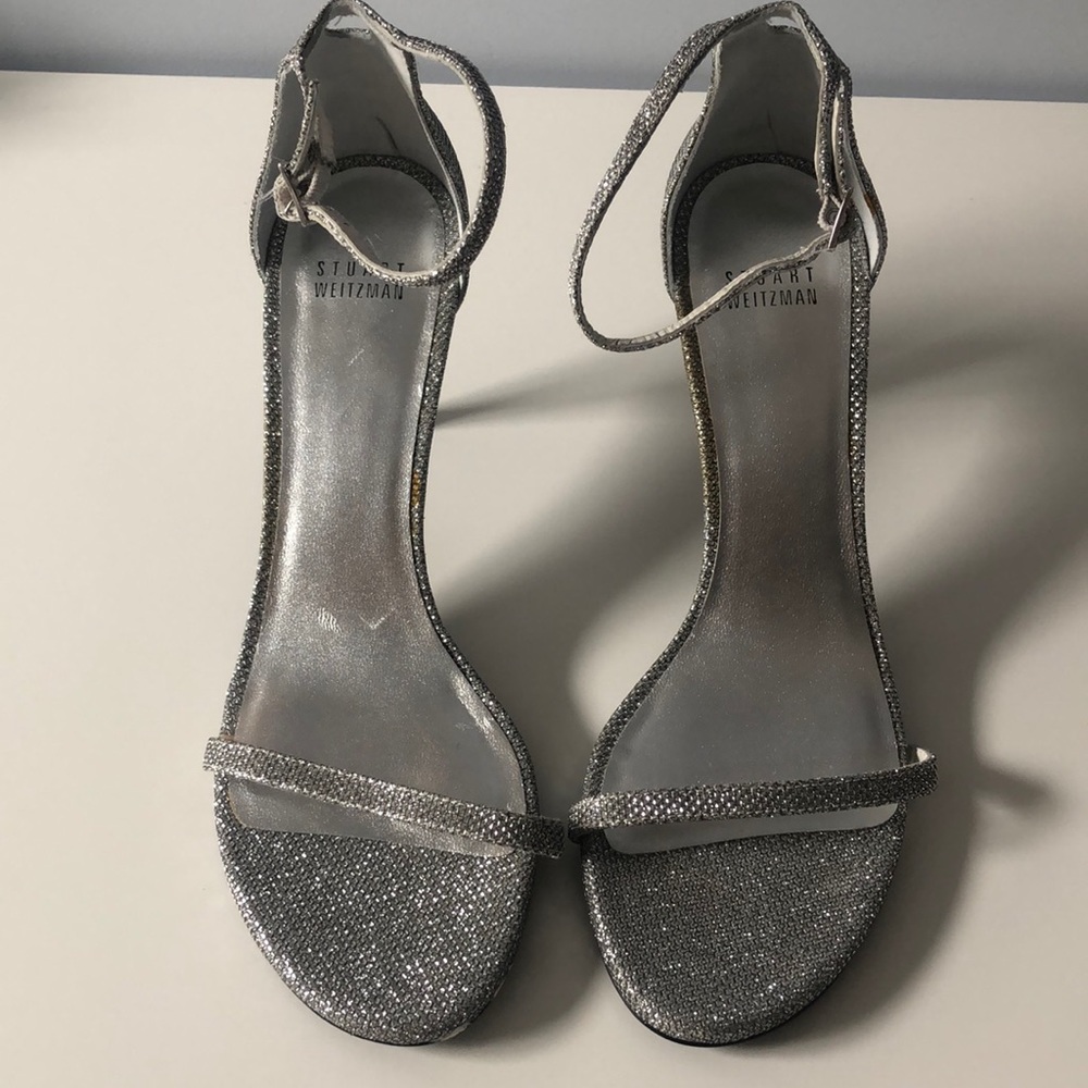 Stuart Weitzman silver sandals
